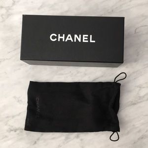 CHANEL sunglass box and linen dust bag